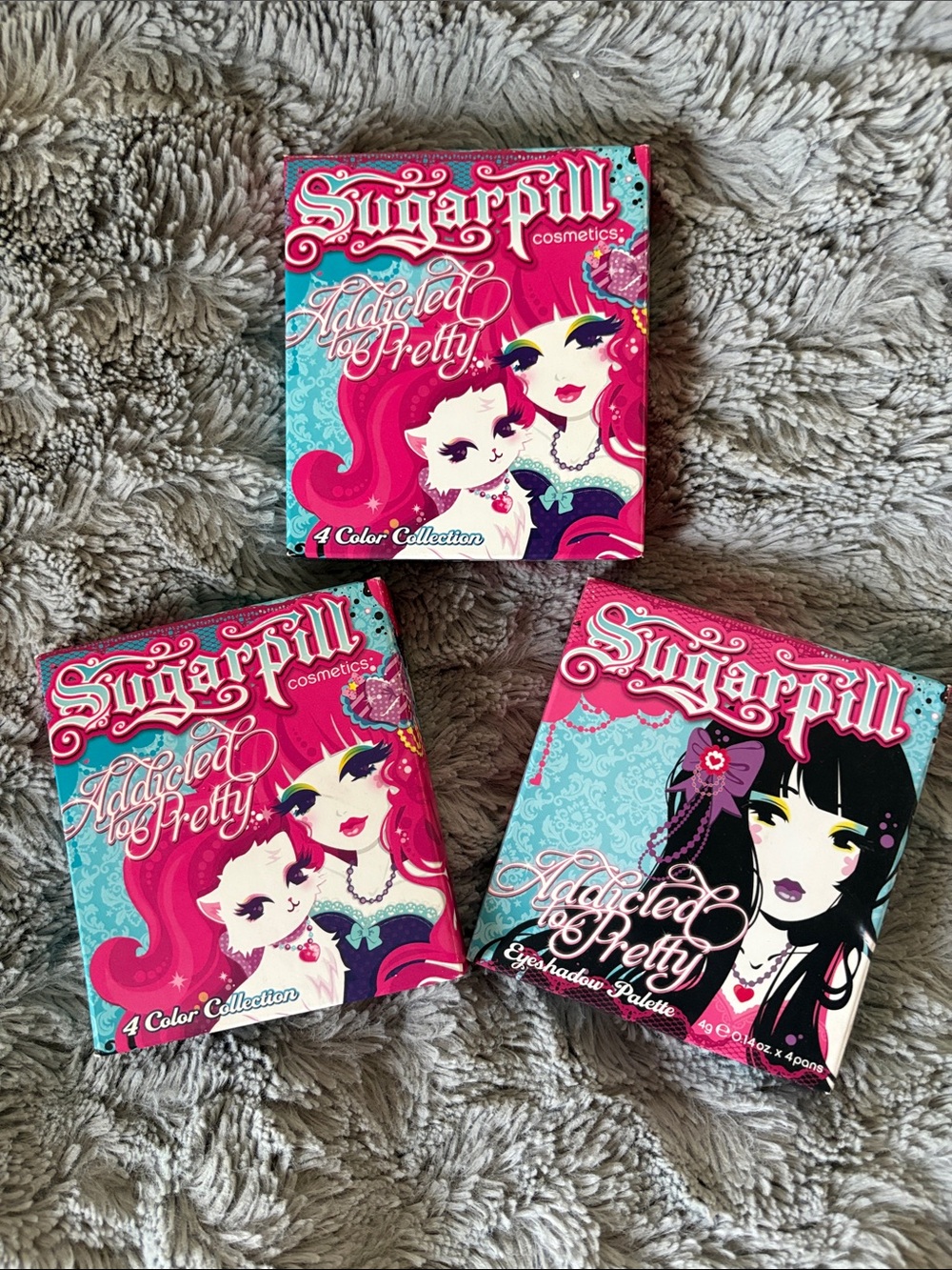 Sugarpill Cosmetics Set of 3 Four-Pan Eyeshadow Palettes
